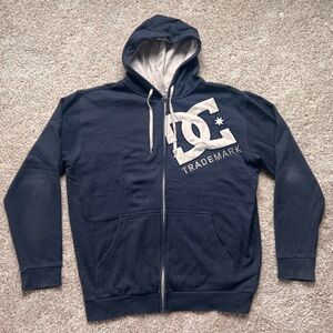 DC Men's Zip-Up Navy Hoodie